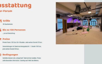 Unsere Räume sind jetzt mietbar